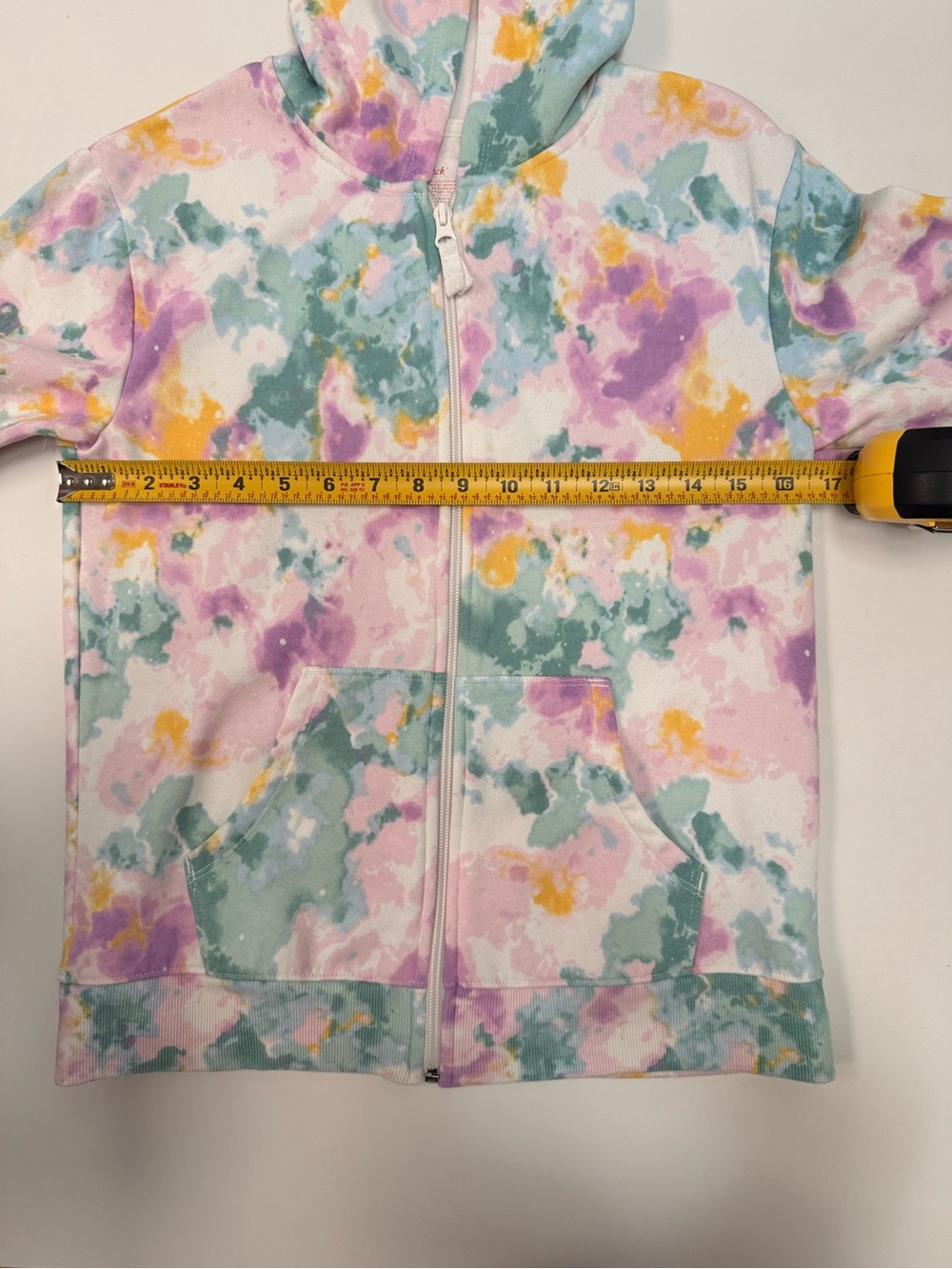 3/$25 Cat & Jack Girls' Pastel Tie-Dye Zip Hoodie — XL(14) - Picture 4 of 4